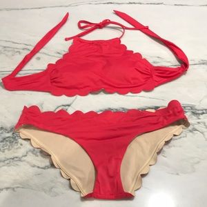 Vanilla Beach Scalloped High Neck/Halter Bikini